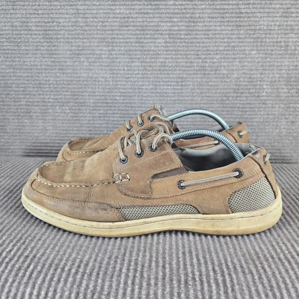 Dockers Mens 11.5W Brown Leather Mesh Moc Toe‎ Boat Shoes 90-38613